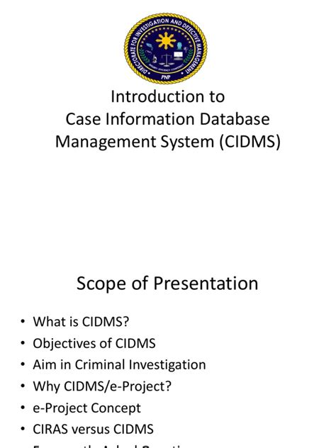cidms manual|Intro to CIDMS .